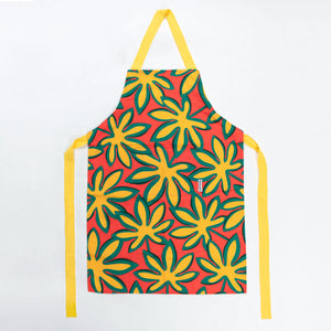 KITCHEN TEXTILES SET - Colourful apron, oven glove and tea towel set