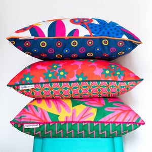 ALIEN JUNGLE - Bright and colourful double-sided cushion cover