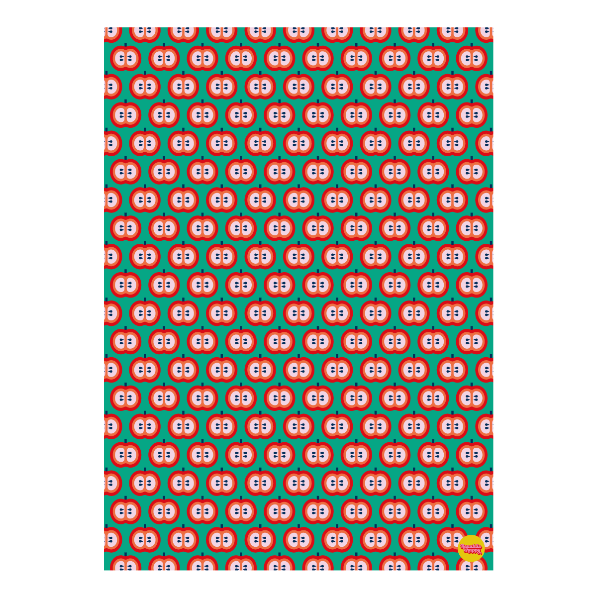 APPLES wrapping paper - Colourful gift wrap sheets (3, 6 or 12)