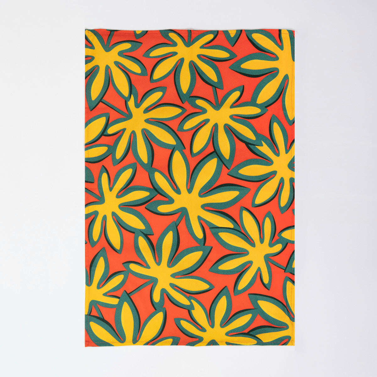 ARALIA LEAVES - Bright and colourful cotton tea towel