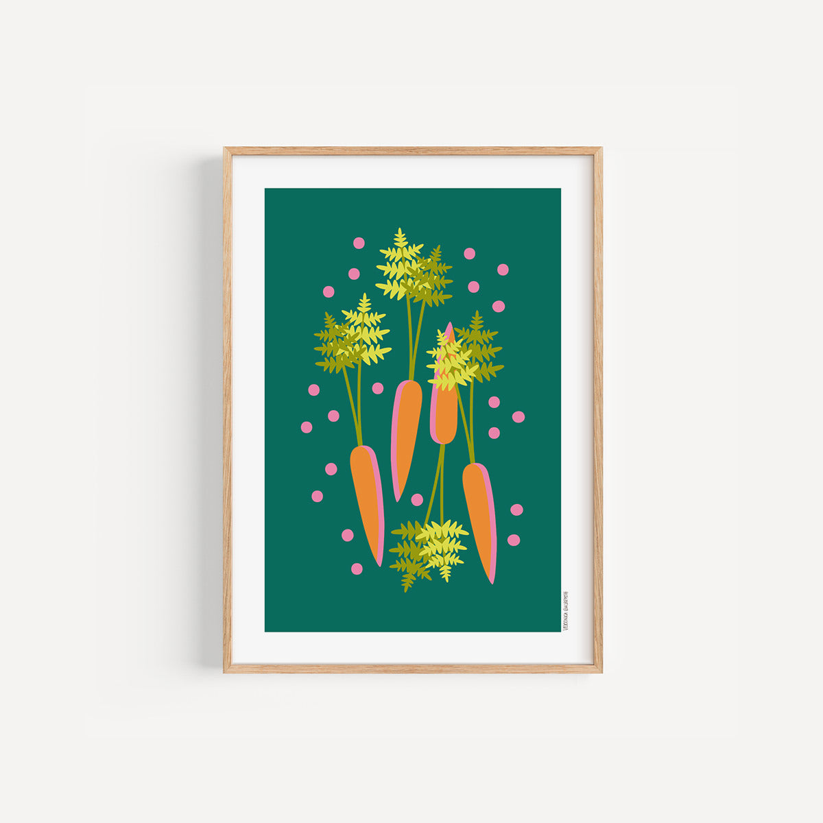 CARROTS - Small colourful art print