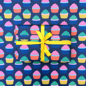 CUPCAKES wrapping paper - Colourful gift wrap sheets (3, 6 or 12)