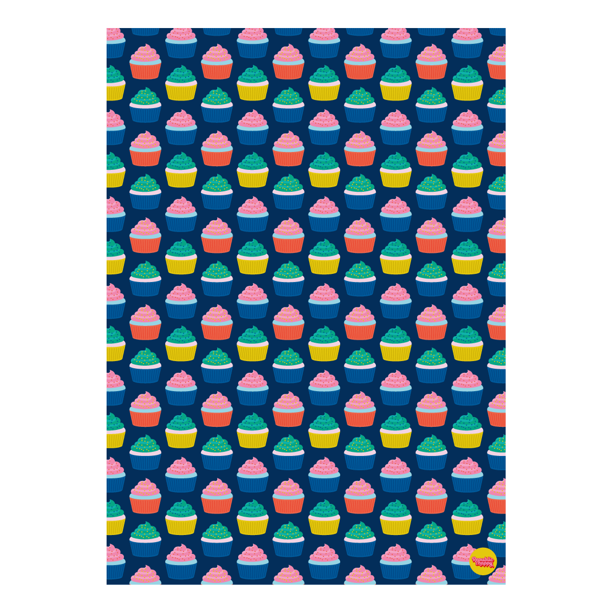 CUPCAKES wrapping paper - Colourful gift wrap sheets (3, 6 or 12)