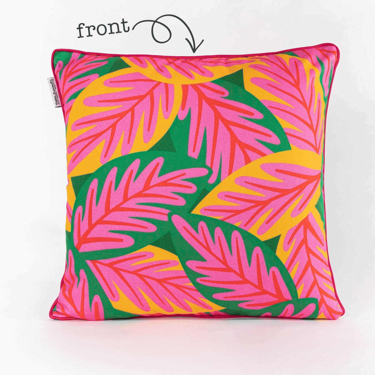 TROPICAL LEAVES - Bright and colourful double-sided cushion cover