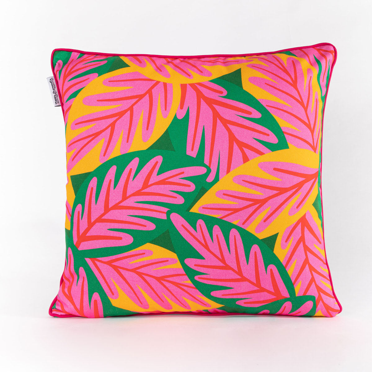 TROPICAL LEAVES - Bright and colourful double-sided cushion cover