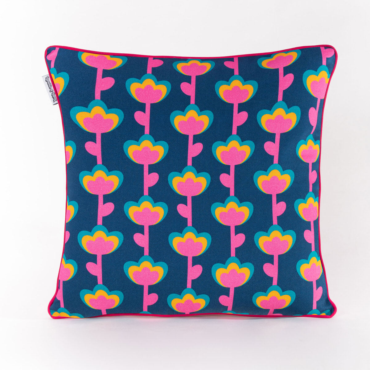 VERTICAL FLOWERS - Bright and colourful double-sided cushion cover