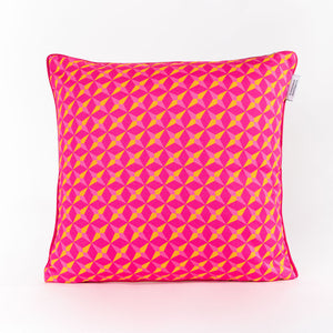 YELLOW FLORAL MANDALA - Bright and colourful double-sided cushion cover