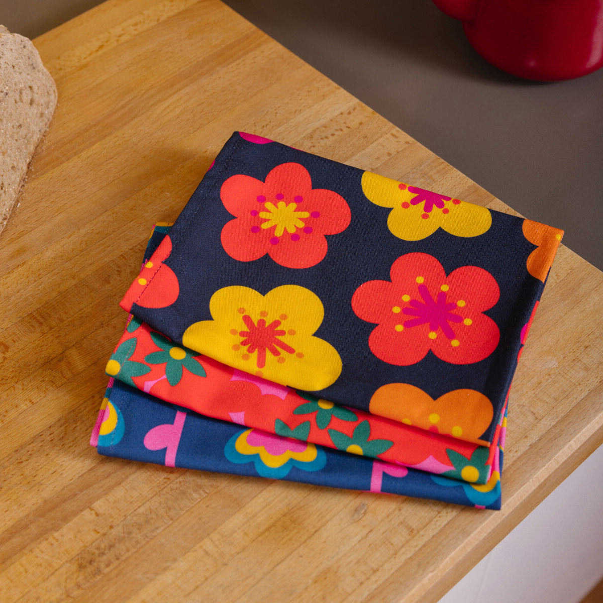 TEA TOWEL SET - Pick 'n' mix set of 3 bright and colourful tea towels